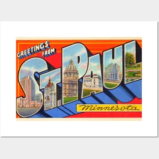 Greetings from St. Paul, Minnesota - Vintage Large Letter Postcard Posters and Art